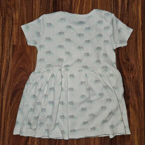 5 For $25 Essentials White & Grey Hippo Dress W/ Built In Bodysuit Baby 24M - Picture 5 of 6